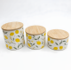 Lemon Pattern Porcelain Jar Set - 3 Pcs